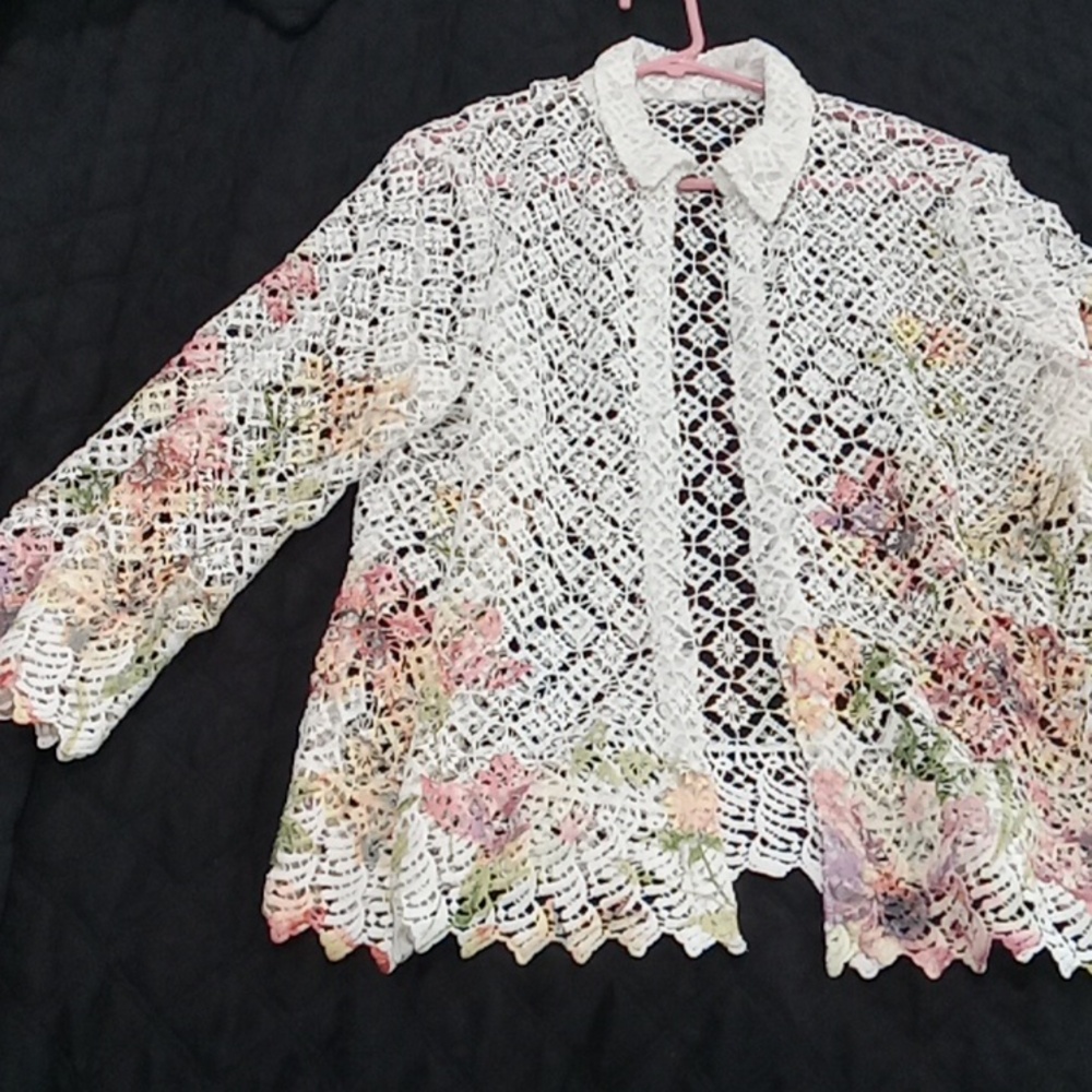 White Floral Lace Jacket